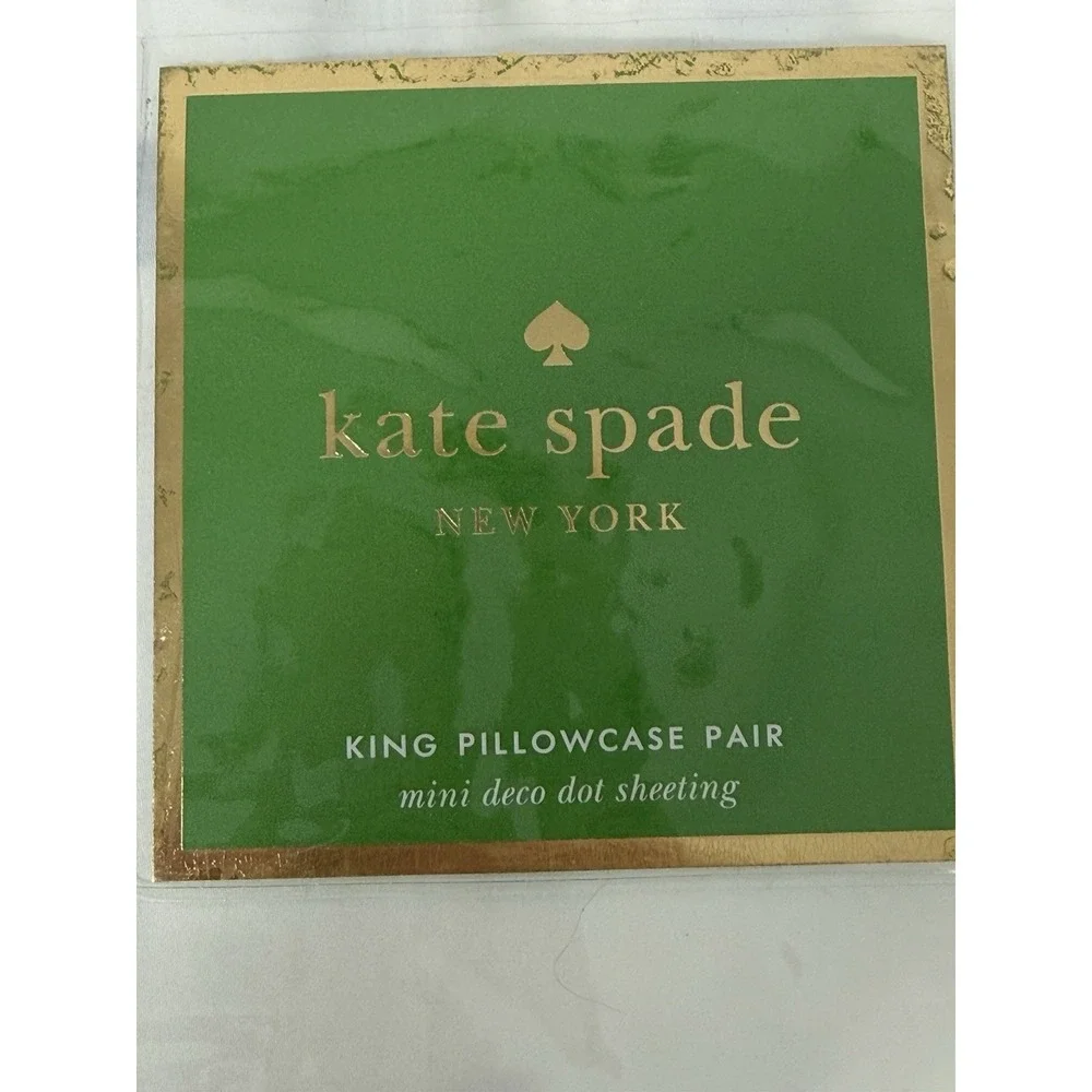 Kate Spade King Pillowcases Mini Deco Dot Sheeting‎ Black Polka Dots Luxury Soft